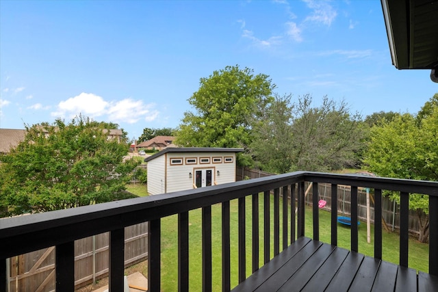 7204 Kingswood Dr, Fort Worth, TX 76133 - deck featuring an outbuilding