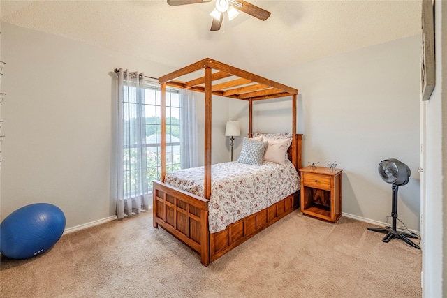4406 Westcreek Ln, Sachse, TX 75048 - bedroom featuring light colored carpet, baseboards, and ceiling fan