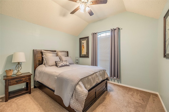 4406 Westcreek Ln, Sachse, TX 75048 - bedroom featuring lofted ceiling, light colored carpet, baseboards, and ceiling fan
