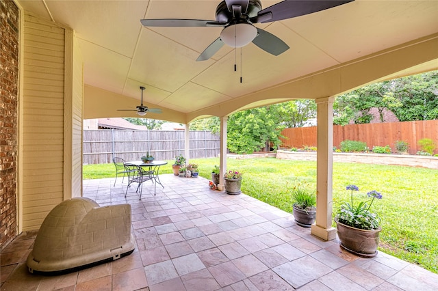 4406 Westcreek Ln, Sachse, TX 75048 - view of patio with outdoor dining area and ceiling fan