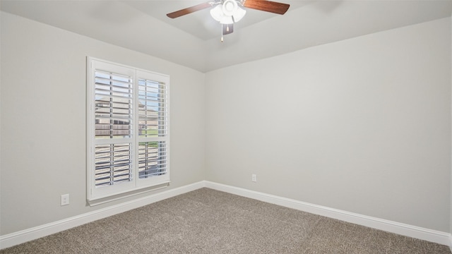 1530 Petaluma Dr, Rockwall, TX 75087 - spare room featuring carpet flooring, a ceiling fan, and baseboards