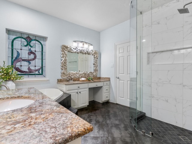 9120 Timber Oaks Dr, Fort Worth, TX 76179 - full bathroom featuring a shower stall and two vanities