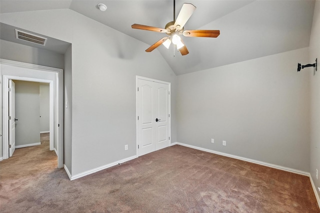 8109 County Road 804, Burleson, TX 76028 - unfurnished bedroom featuring lofted ceiling, carpet flooring, ceiling fan, and a closet