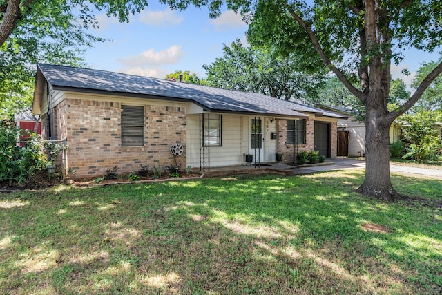 507 Stonewall Dr, Euless, TX 76039 - ranch-style house with brick siding, a garage, a front yard, and a shingled roof
