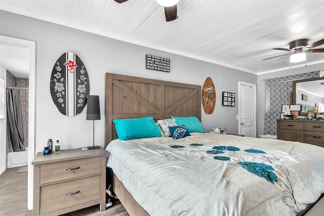 312 Dean St, Athens, TX 75751 - bedroom with wood finished floors and ceiling fan