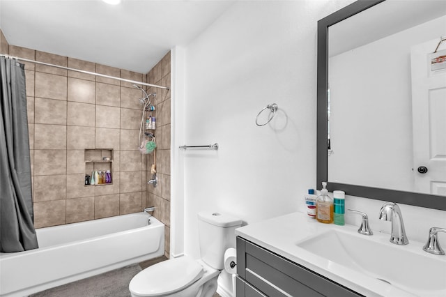 312 Dean St, Athens, TX 75751 - bathroom featuring toilet, shower / tub combo, and vanity