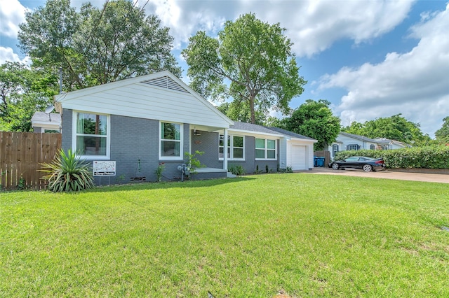 312 Dean St, Athens, TX 75751 - ranch-style house with brick siding, driveway, an attached garage, and a porch