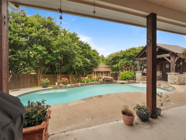 1533 Melanie Trl, Midlothian, TX 76065 - view of pool with a gazebo, a fenced backyard, an outdoor structure, and a patio