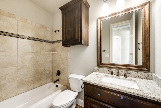 3201 Windcrest Dr, Granbury, TX 76049 - full bathroom featuring toilet, vanity, and bathtub / shower combination