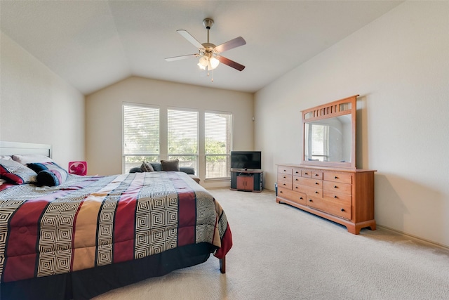 1322 Turnbridge Dr, Glenn Heights, TX 75154 - bedroom with carpet, lofted ceiling, and a ceiling fan