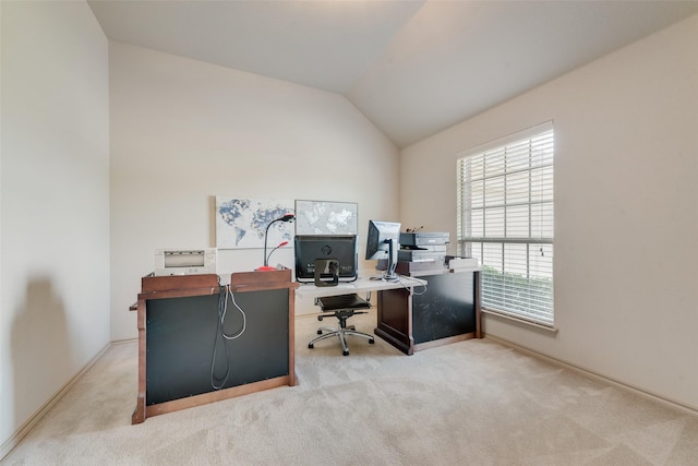 1322 Turnbridge Dr, Glenn Heights, TX 75154 - office featuring carpet and vaulted ceiling
