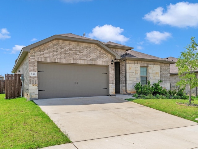 133 Hollytree Ln, Boyd, TX 76023 - view of front of home with stone siding, a garage, and driveway