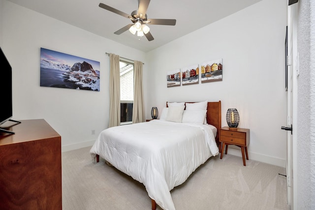 13445 Meadow Cross Dr, Fort Worth, TX 76008 - bedroom with light colored carpet and ceiling fan