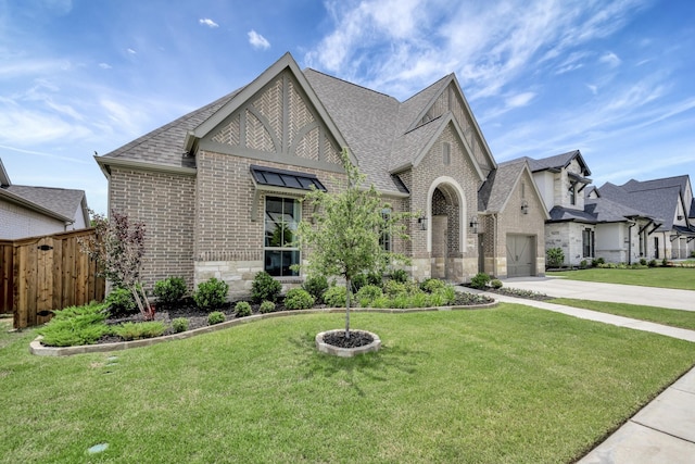 13445 Meadow Cross Dr, Fort Worth, TX 76008 - french provincial home featuring brick siding, driveway, a shingled roof, and an attached garage