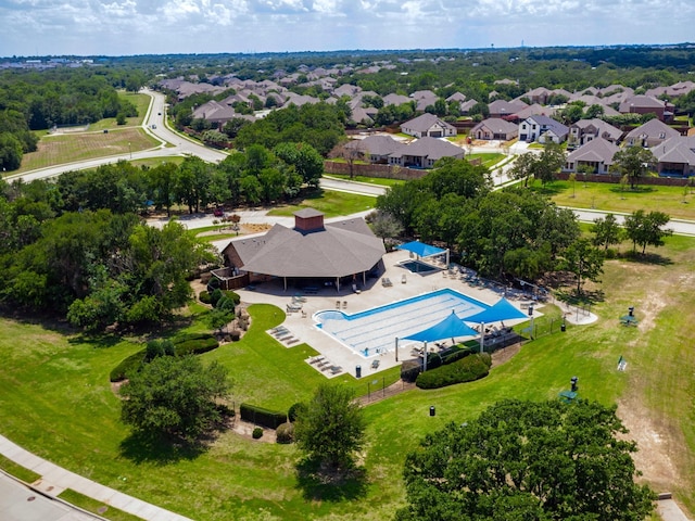 3321 Glen Crest Ln, Denton, TX 76208 - aerial perspective of suburban area with a pool area