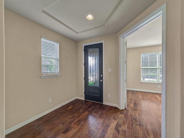 3321 Glen Crest Ln, Denton, TX 76208 - foyer featuring healthy amount of natural light, dark wood finished floors, and baseboards
