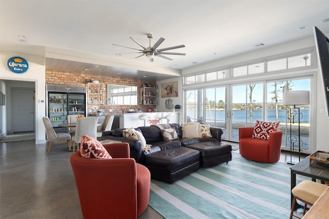 13390 Waterside Dr, Malakoff, TX 75148 - living room with ceiling fan
