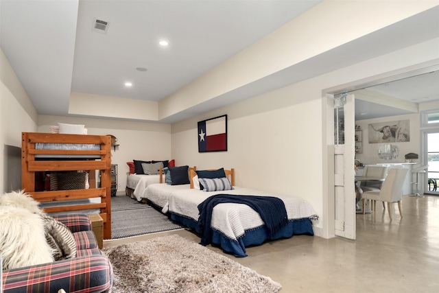 13390 Waterside Dr, Malakoff, TX 75148 - bedroom featuring finished concrete flooring and recessed lighting