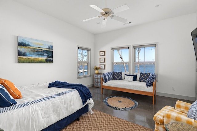 13390 Waterside Dr, Malakoff, TX 75148 - bedroom with multiple windows, baseboards, and a ceiling fan