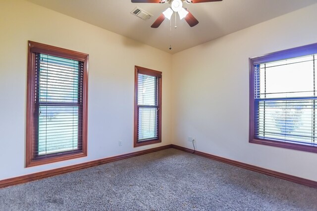 701 N Sulphur St, Dodd City, TX 75438 - spare room featuring carpet floors, ceiling fan, and baseboards