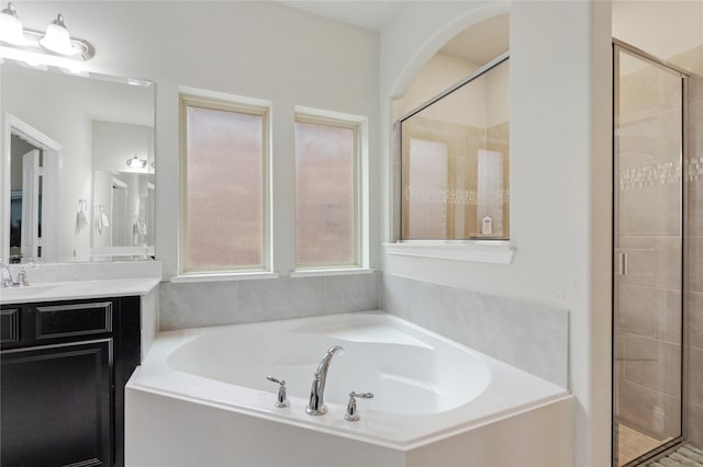 11408 Morrow Ln, Mckinney, TX 75071 - full bath with a bath, vanity, and a stall shower