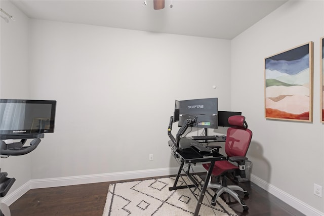 11408 Morrow Ln, Mckinney, TX 75071 - home office featuring baseboards and wood finished floors