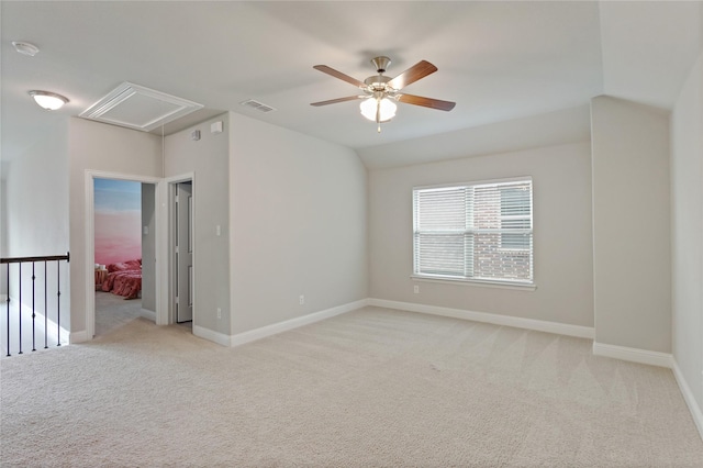 11408 Morrow Ln, Mckinney, TX 75071 - empty room with attic access, light carpet, ceiling fan, and a smoke detector