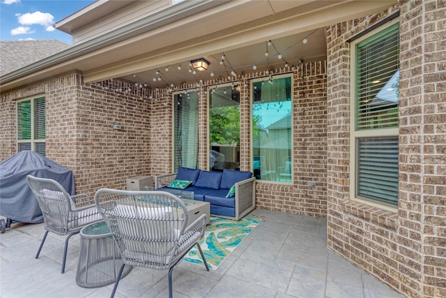 11408 Morrow Ln, Mckinney, TX 75071 - view of patio / terrace featuring an outdoor hangout area and grilling area