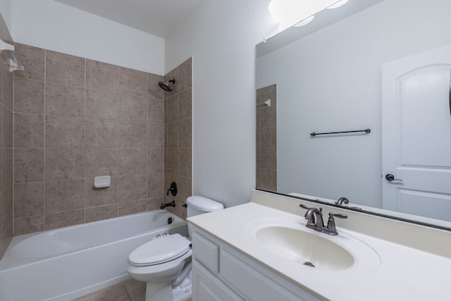 7132 Jernigan Dr, Frisco, TX 75034 - full bath with vanity, toilet, shower / tub combination, and tile patterned floors