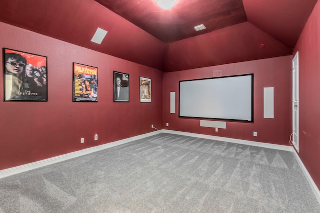 7132 Jernigan Dr, Frisco, TX 75034 - carpeted cinema room featuring lofted ceiling