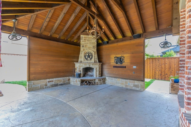 7132 Jernigan Dr, Frisco, TX 75034 - view of patio / terrace with an outdoor stone fireplace