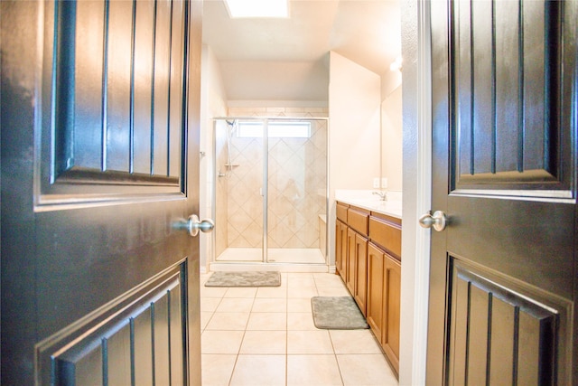 131 Live Oak Ln, Decatur, TX 76234 - full bathroom with tile patterned flooring, a stall shower, and vanity