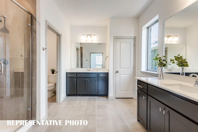 4804 Lunker St, Mckinney, TX 75071 - full bathroom featuring a stall shower, tile patterned flooring, and healthy amount of natural light