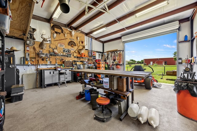 1329 E Highland Rd, Waxahachie, TX 75167 - garage with a workshop area