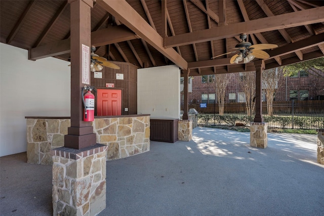 1635 Southwestern Dr, Allen, TX 75013 - view of patio with ceiling fan and a gazebo