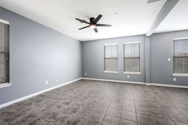 1635 Southwestern Dr, Allen, TX 75013 - tiled empty room featuring ceiling fan and baseboards