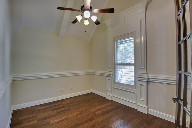 6520 Stone Creek Dr, North Richland Hills, TX 76182 - spare room featuring dark wood-style flooring and a ceiling fan