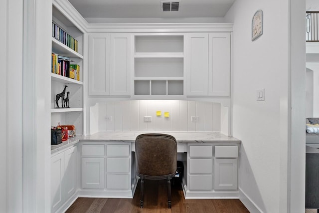 2104 Zaide Way, Celina, TX 75009 - office featuring built in study area and dark wood-style flooring