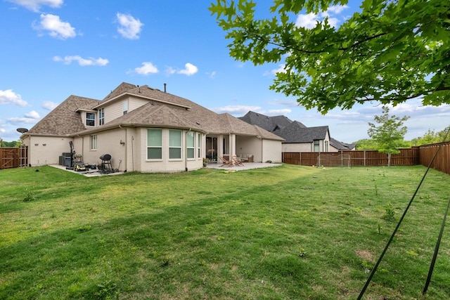 2104 Zaide Way, Celina, TX 75009 - rear view of property featuring a patio, central AC unit, and brick siding