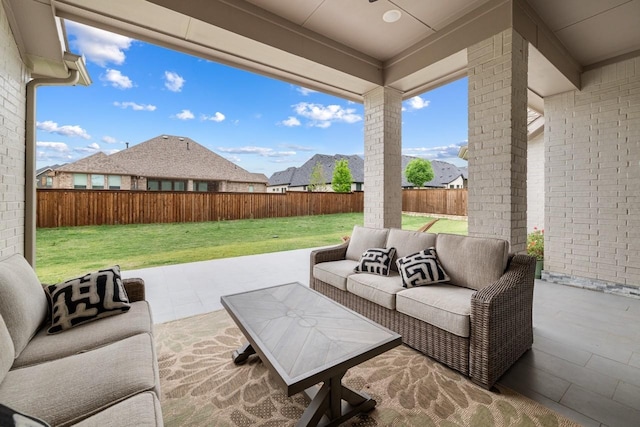 2104 Zaide Way, Celina, TX 75009 - view of patio / terrace with an outdoor living space and ceiling fan