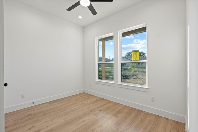 1218 Gannon Ln, Desoto, TX 75115 - empty room with light wood-style floors, ceiling fan, baseboards, and recessed lighting