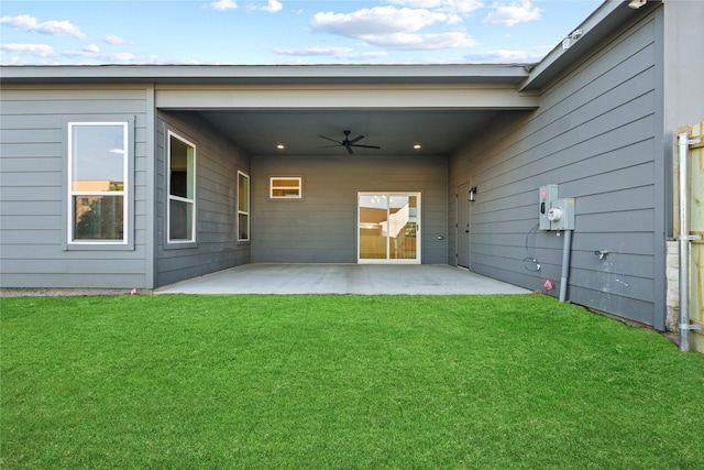 1218 Gannon Ln, Desoto, TX 75115 - rear view of property featuring a patio area, a yard, and ceiling fan