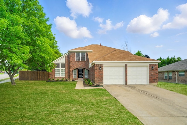 8404 Little Fawn Ln, Dallas, TX 75249 - traditional-style house with an attached garage, brick siding, and driveway