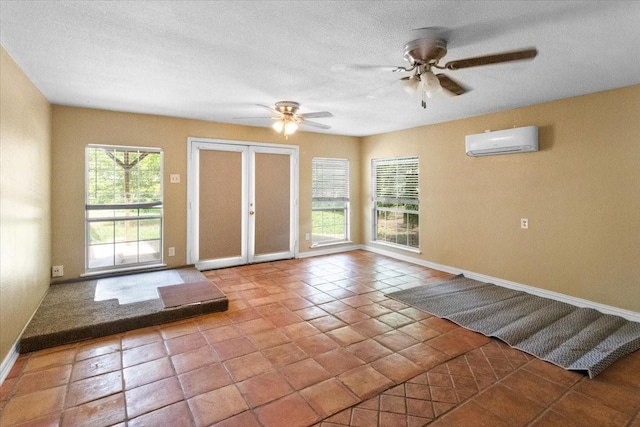 207 Mcmurry Ave, Duncanville, TX 75116 - entryway featuring an AC wall unit, ceiling fan, and tile patterned floors