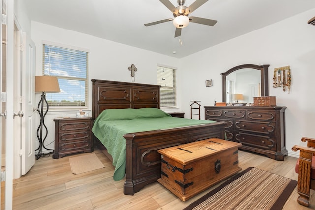 5201 Rockrose Ln, Princeton, TX 75407 - bedroom with light wood-style floors, multiple windows, and a ceiling fan