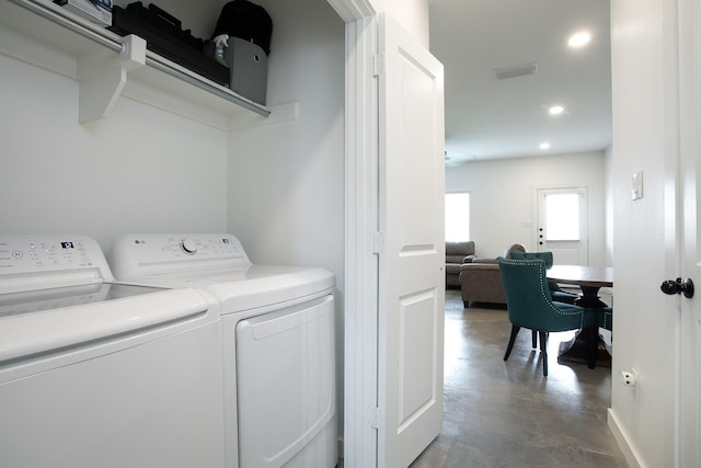 18747 Fm 2493, Flint, TX 75762 - laundry room with washing machine and clothes dryer and recessed lighting
