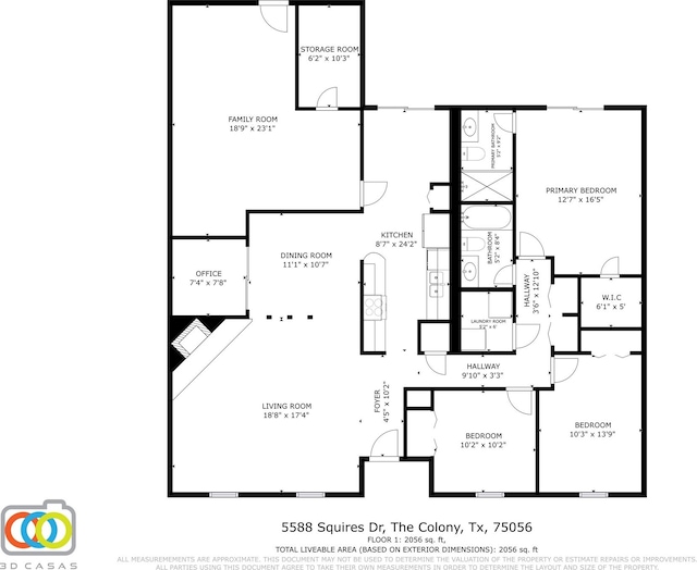 5588 Squires Dr, The Colony, TX 75056 - home floor plan