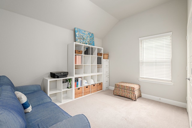 4258 Sechrist Dr, Frisco, TX 75034 - sitting room with lofted ceiling and carpet floors