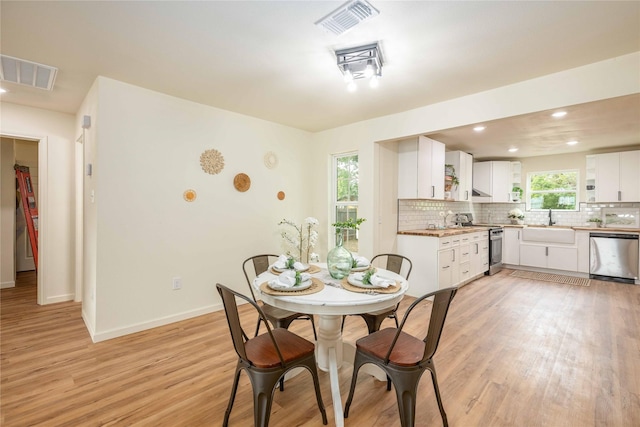 1534 Burger St, Abilene, TX 79603 - dining space featuring light wood-type flooring, baseboards, and recessed lighting