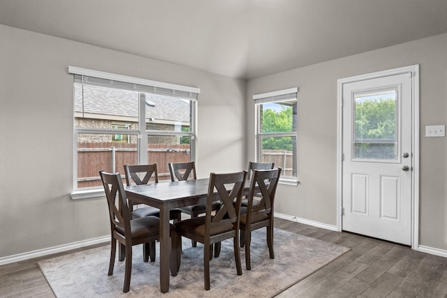 3216 Maroon Creek Rd, Aubrey, TX 76227 - dining space featuring wood finished floors, plenty of natural light, and baseboards